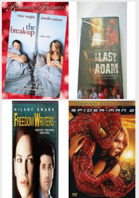 DVD Assorted Movies 4 Pack Fun Gift Bundle: The Break-Up, The Last Adam, Freedom Writers, Spider-Man 2