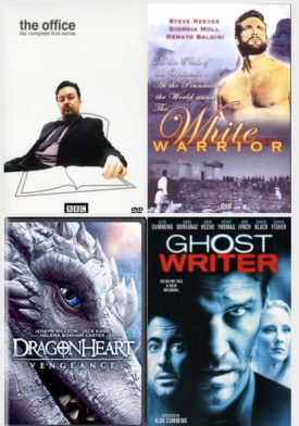 DVD Assorted Movies 4 Pack Fun Gift Bundle: The Office - The Complete First Series, White Warrior, Dragonheart: Vengeance, Ghost Writer