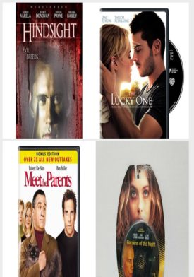 DVD Assorted Movies 4 Pack Fun Gift Bundle: Hindsight, The Lucky One, Meet the Parents, Gardens of the Night