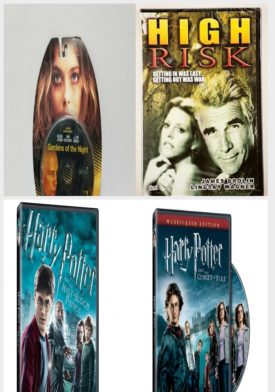 DVD Assorted Movies 4 Pack Fun Gift Bundle: Jurassic World: Fallen Kingdom, High Risk, Seabiscuit, Harry Potter and the Goblet of Fire