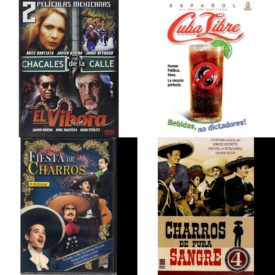 DVD Spanish Speaking Movies 4 Pack Fun Gift Bundle: 2 Peliculas Mexicanas: Chacales de La Calle/El Vibora, Cuba Libre, Fiesta De Charros. 4 Peliculas, Charrps De Pura Sangre