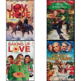 Christmas Holiday Movies DVD 4 Pack Assorted Bundle: Joy & Hope - Find True Love This Christmas!  Magic in Mount Holly - Join in the Magic of Christmas  Baking Up Love - A Sprinkle of Courage and a Dash of Faith  A Holiday Homecoming - Family ids the Greatest Gift of All Time!