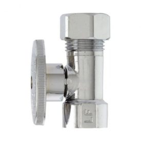 Plumb Pak PP53-1PCLF Shut-Off Valve, 1/2 x 1/2 in Connection, FIP x Compression, Brass Body