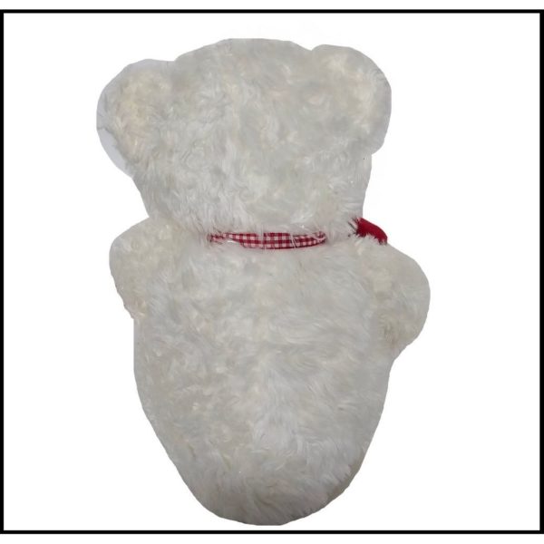 2003 Hallmark From My Heart Teddy Bear White Red Heart Zipper Pocket ~ Place a Gift Inside!