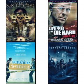 DVD Assorted Movies 4 Pack Fun Gift Bundle: The Curse of King Tut's Tomb  Live Free or Die Hard Widescreen Unrated Edition  Sunshine Cleaning  Zack Snyder’s Justice League