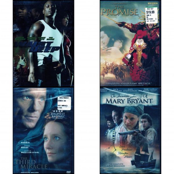 DVD Assorted Movies 4 Pack Fun Gift Bundle: Waist Deep Full Screen  The Promise  The Third Miracle  The Incredible Journey of Mary Bryant