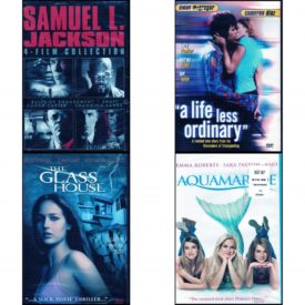 DVD Assorted Movies 4 Pack Fun Gift Bundle: Samuel L. Jackson 4-Film Collection  A Life Less Ordinary  The Glass House  Aquamarine