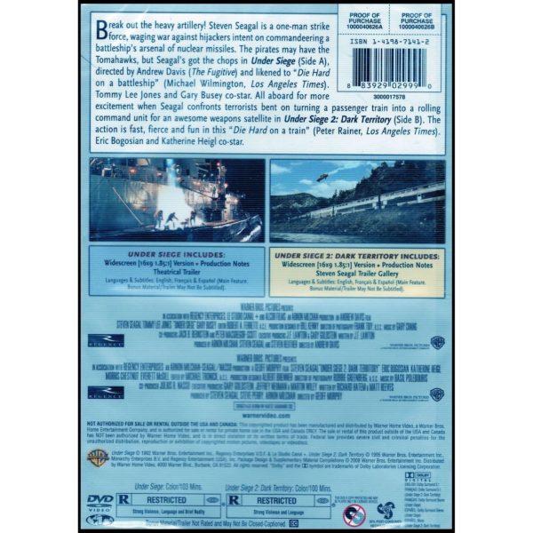 Under Siege/Under Siege 2: Dark Territory - Multi-Feature Movie (DVD)