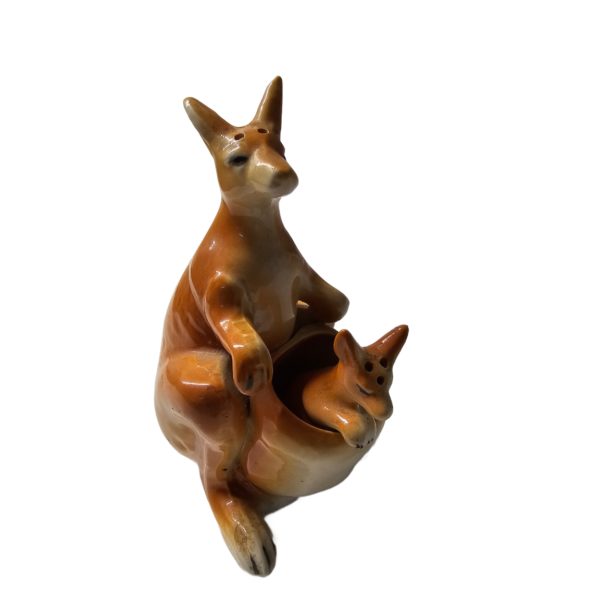 Vintage Kangaroo With Joey Salt and Pepper Shakers