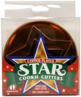 Global Decor Copper-Plated Star Cookie Cutter Set, 3 Piece Set