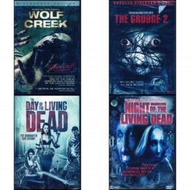 DVD Horror Movies 4 Pack Fun Gift Bundle: Wolf Creek Unrated Widescreen Edition  The Grudge 2 Unrated Director's Cut  The Day of the Living Dead  Night of the Living Dead