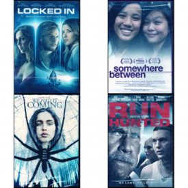 DVD Assorted Movies 4 Pack Fun Gift Bundle: Locked In   Somewhere Between  We Had It Coming  Run With The Hunted