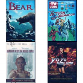 DVD Assorted Movies 4 Pack Fun Gift Bundle: The Bear  TV Guide Spotlight: Super Action Animation  Shaolin Kids in Hong Kong   Yo-Yo Girl Cop