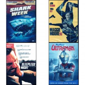 DVD Assorted Movies 4 Pack Fun Gift Bundle: SHARK WEEK  Maggie Moores   Sleepless Night  Ultraman - Here He Comes From the Sky!