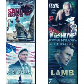 DVD Assorted Movies 4 Pack Fun Gift Bundle: Sand Serpents: Maneater Series  MacShayne: Winner Takes All  The Congressman  Lamb