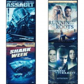 DVD Assorted Movies 4 Pack Fun Gift Bundle: The Assault  Runnin' From My Roots  SHARK WEEK  The Speed of Thought