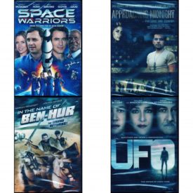 DVD Assorted Movies 4 Pack Fun Gift Bundle: Space Warriors  Approaching Midnight  In the Name of Ben-Hur  UFO