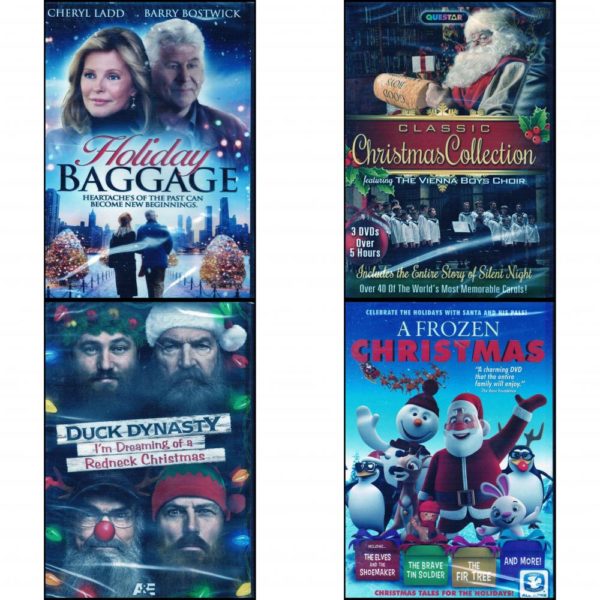 Christmas Holiday Movies DVD 4 Pack Assorted Bundle: Holiday Baggage  Classic Christmas Collection 3 pk.   Duck Dynasty: I'm Dreaming of a Redneck Christmas   A Frozen Christmas