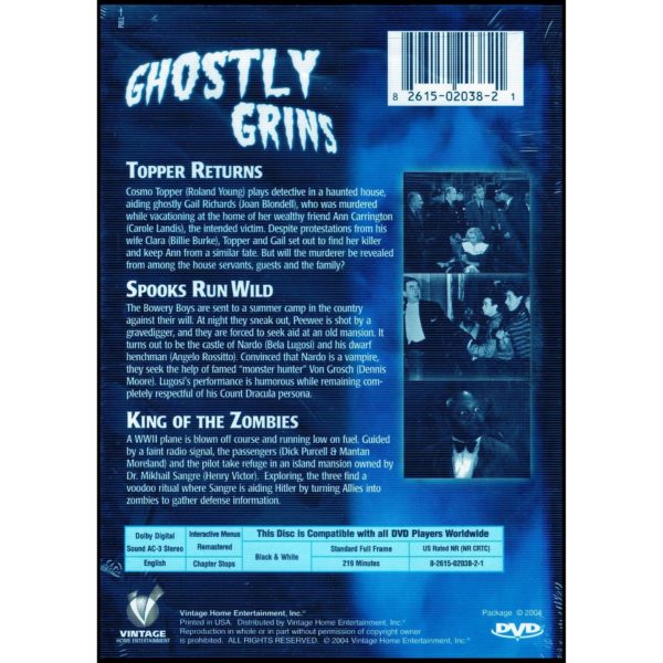 Ghostly Grins - King of the Zombies, Spooks Run Wild, Topper Returns (DVD)