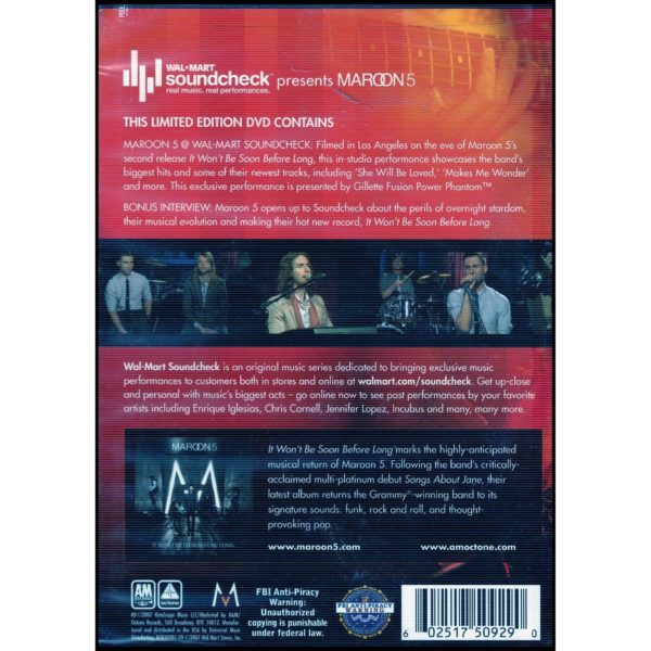 Maroon 5 - WalMart Soundcheck (Limited Edition Rlease) (DVD)