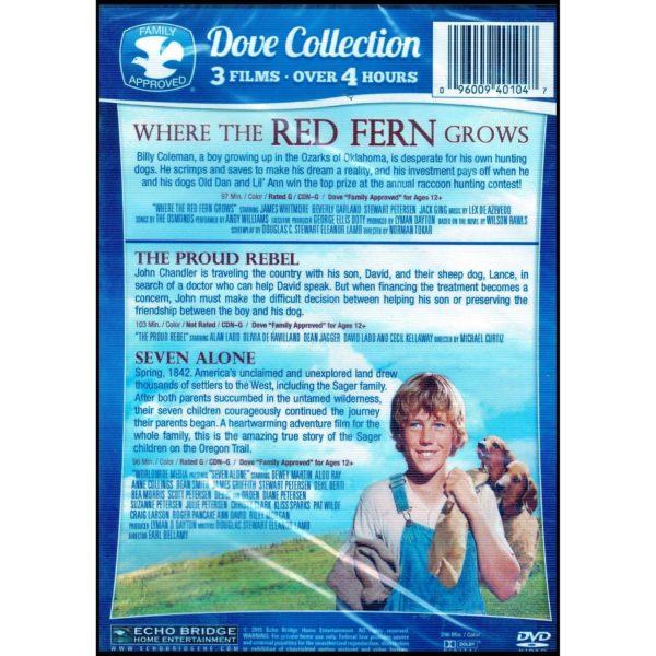 3-Movie Family Dove Collection V.1: Where the Red Fern Grows / Seven Alone / The Proud Rebel (DVD)