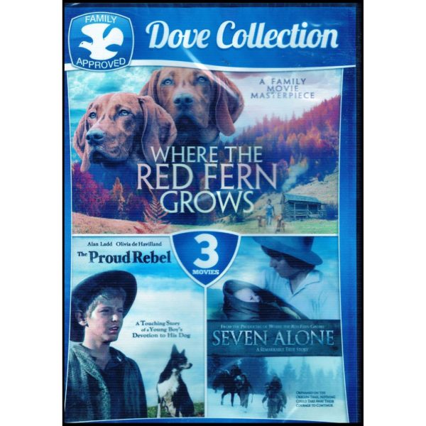 DVD Assorted Multi-Feature Movies 4 Pack Fun Gift Bundle: 3-Movie Family Dove Collection V.1: Where the Red Fern Grows / Seven Alone / The Proud Rebel  Space Jam/Space Jam: A New Legacy - Multi-Feature Movie  4-Film Collection: Family Fantasy  For Hire 1999 / Sothern Cross 1998 Double Feature