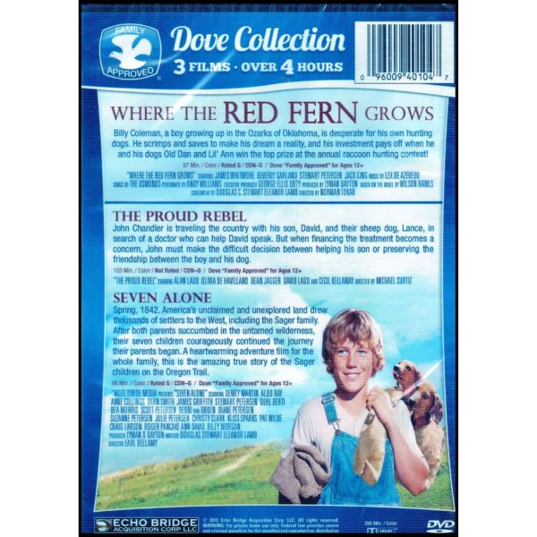 3-Movie Family Dove Collection V.1: Where the Red Fern Grows / Seven Alone / The Proud Rebel (DVD)