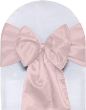 YOUR CHAIR COVERS - Satin Sashes Blush (Pack of 10), Chair Sashes for Weddings, Events, Hotels and Catering Services