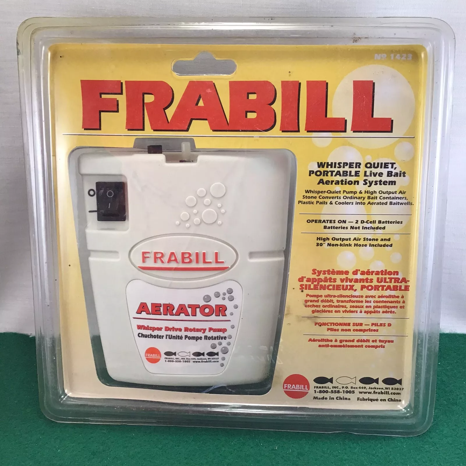 Frabill Portable Aerator with Whisper Quiet Operation, White