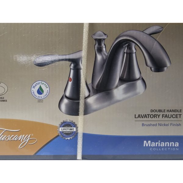 Tuscany Marianna Double Handle Lavatory Bathroom Faucet Brushed Nickel