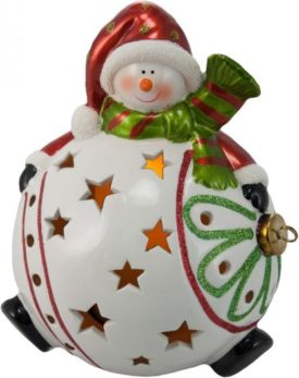 Ceramic SNOWMAN & ANGEL Luminary QVC Home Reflections Flameless Candle Christmas