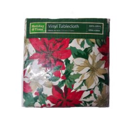 Pointsettia Vinyl Tablecloth 60 x 84 Oblong