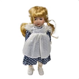 Pouting Girl In 1800's Style Praire Dress Porcelain Doll 15 Inch