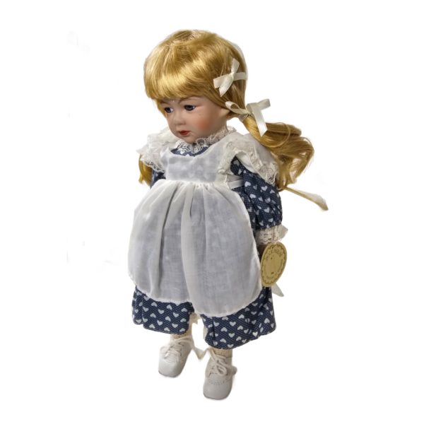 Pouting Girl In 1800's Style Praire Dress Porcelain Doll 15 Inch