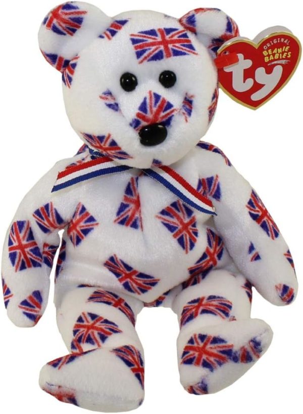 Assorted Ty Beanie Baby 4 Pack Bundle: TY Beanie Baby - Union JACK the Bear US Version Ty Beanie Babies Tiny the Chihuahua Dog Ty Beanie Babies - Freckles the Spotted Leopard Ty Beanie Babies Liberty - Bear Red USA Exclusive