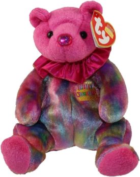 Ty Beanie Baby January Garnet Birthstone Teddy Happy Birthday Bear