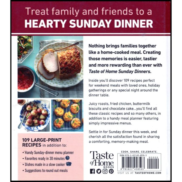 Taste of Home Sunday Dinners - EZ-Read Large Print Edition (Hardcover)