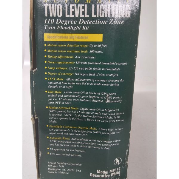 Regent Multi-Purpose 3-in-1 Motion Activated Floodlight MS372 White