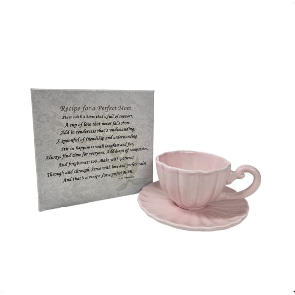 Ganz Porcelain Cup And Saucer Set "Recipe for a Perfect Mom" Mother's Day Gift