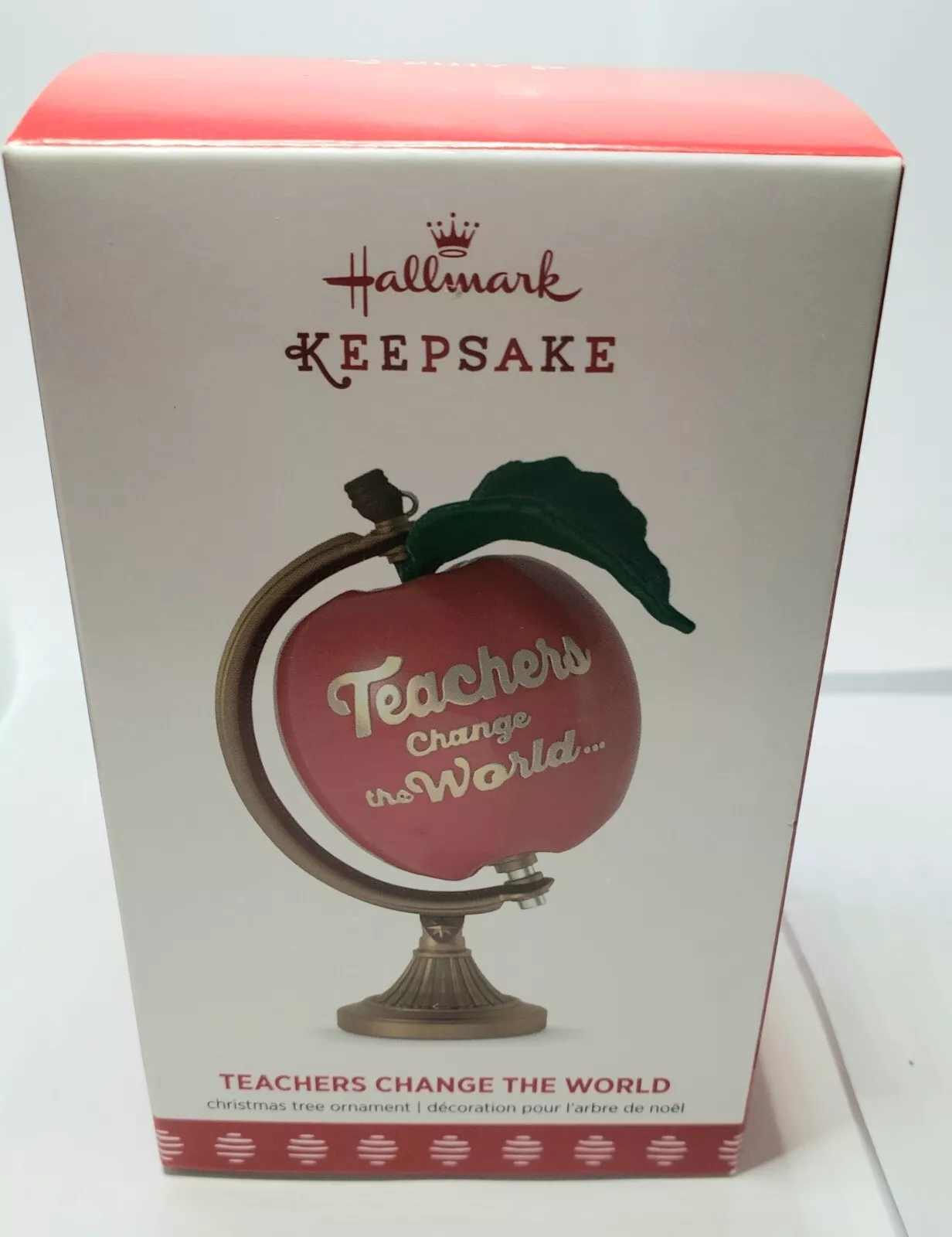 Hallmark Keepsake 2017 Teachers Change the World Apple Globe Christmas Ornament