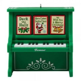 Hallmark 2016 Christmas Ornaments Green Caroling Piano Light & Sound QGO1414