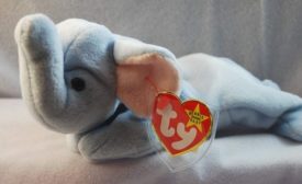 Ty Beanie Babies - Peanut The Elephant (Light Blue)