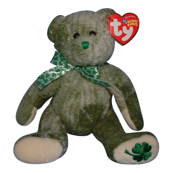 Assorted Ty Beanie Baby 4 Pack Bundle: Ty Beanie Baby - McWooly The Irish Shamrock Bear 2004 TY Beanie Baby - OFORTUNE the Irish Bear 9.5 inch TY Beanie Baby - ARIEL the Bear Beanie Baby Attic Treasures Collection PICCADILLY Jointed Clown Bear