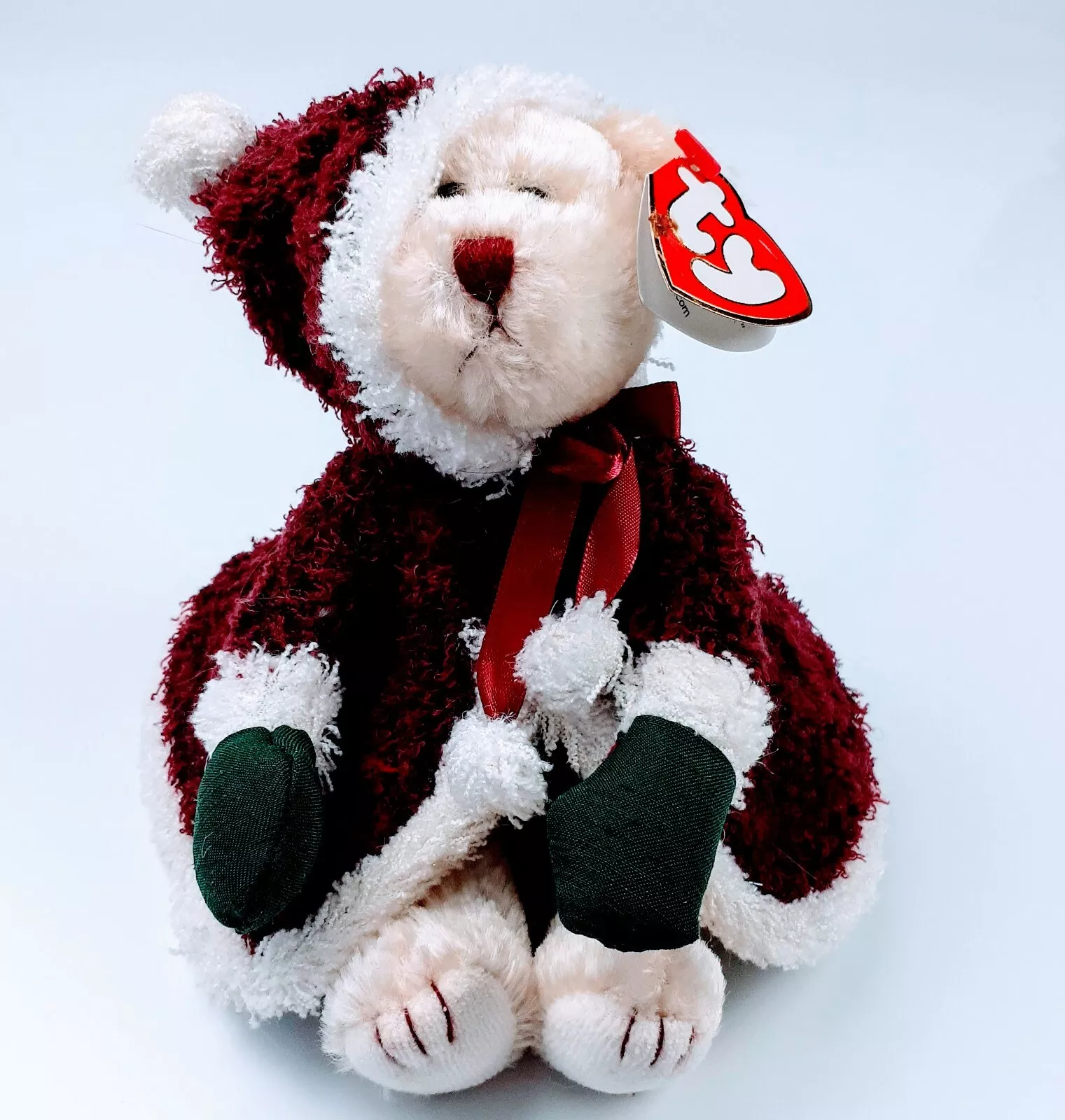 TY Attic Treasures Jointed Mrs. Santa Bear 8 Stuffed Plush Toy Christmas