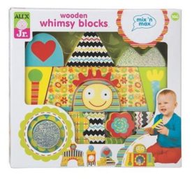 ALEX Toys Wooden Whimsy Blocks, Set of 15 in Fun Shapes