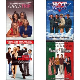 DVD Comedy Movies 4 Pack Fun Gift Bundle: Girls Trip   Hot Shots!  My Best Friend's Girl Full Screen Rated Edition  Mambo Italiano Full Screen 2004