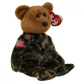 Ty Beanie Baby Hero - USA 10 Years Decade Bear (Flag on Shoulder) - 40012