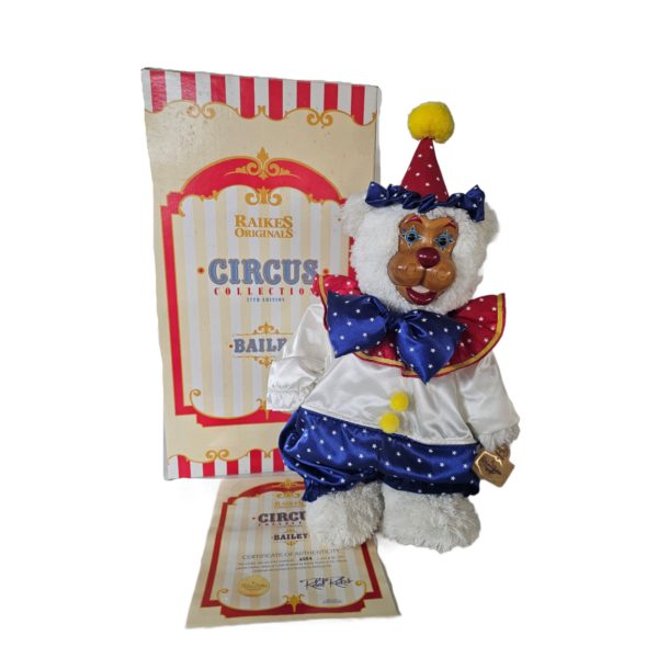 1993 Raikes Wood Face Teddy Bear "Bailey" The Circus Clown 22" #AUU2554/6000