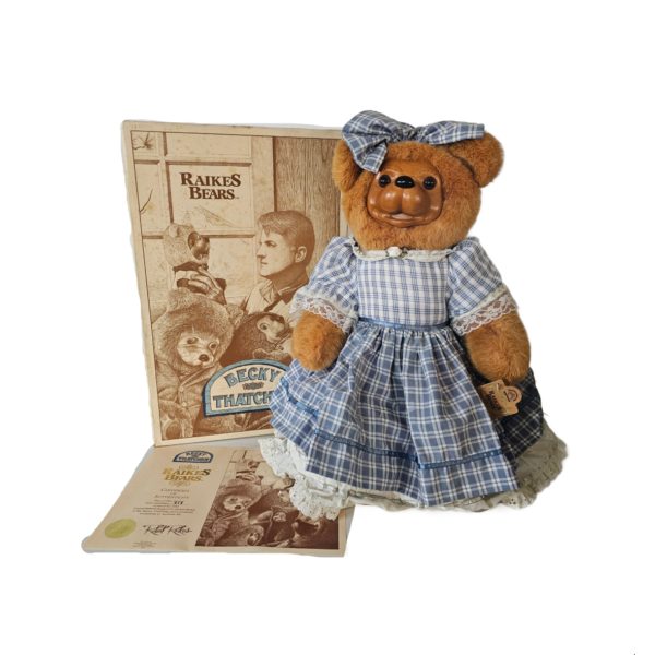 Robert Raikes 1992 "Becky Thatcher" Wood Face Bear 18" Teddy Bear Limited Edition #38584