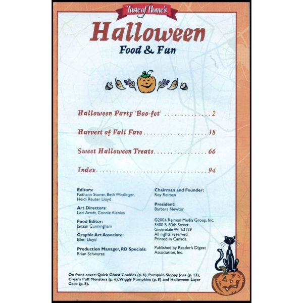 Halloween Food & Fun Recipe Booklet 2004 - 72 Ghostly Goodies (Small Format Staple Bound Booklet)